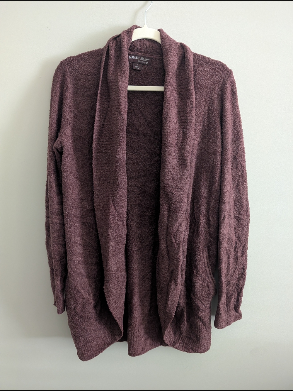 Barefoot Dreams Open-Front Cozy Cardigan - Plum/Mauve